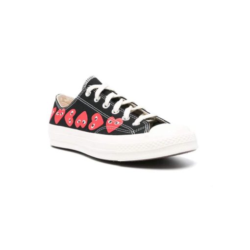 کفش کانورس آل استار مشکی ساق کوتاه مولتی پلی Converse Play Multi Hearts 1970s black low